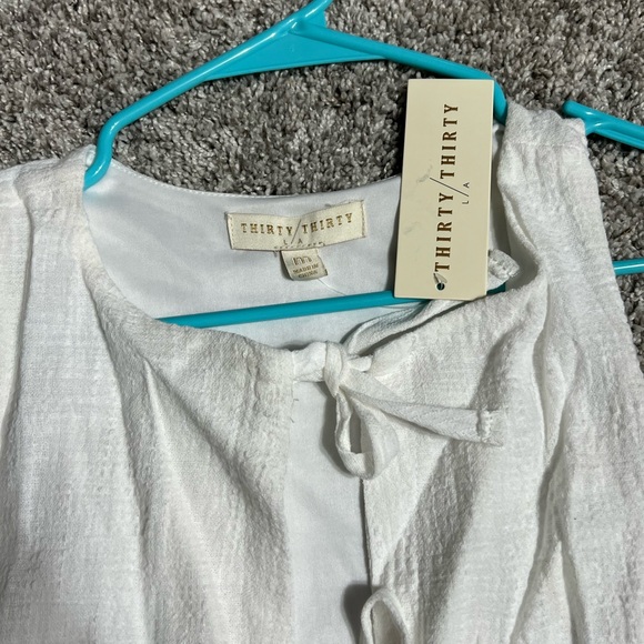 Thirty Thiry White Tie-Front Blouse - Picture 2 of 3